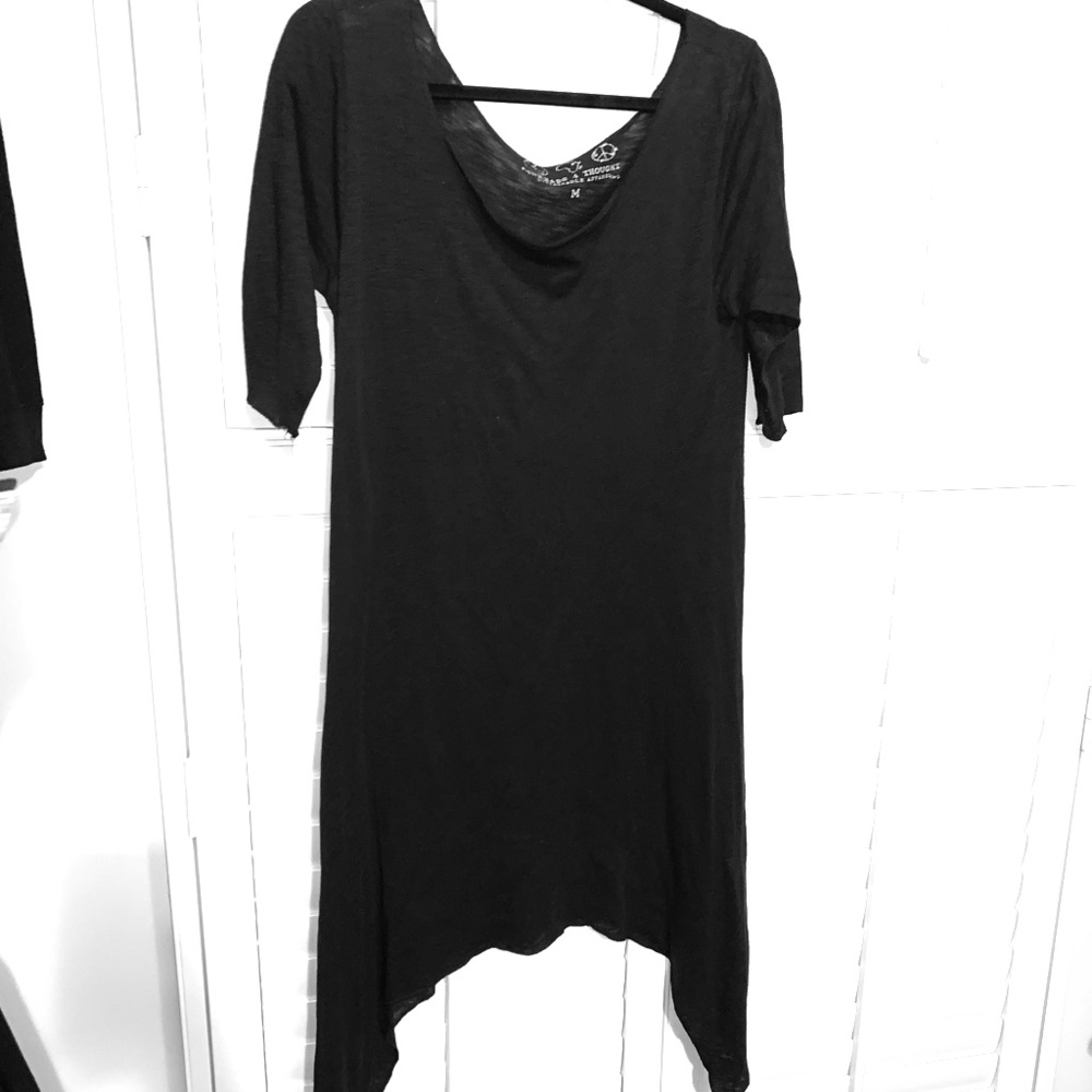 Black loose cotton dress